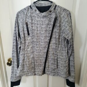 ⭐ Mondetta Grand Prix Moto Mondial Jacket Size Large black and white marled